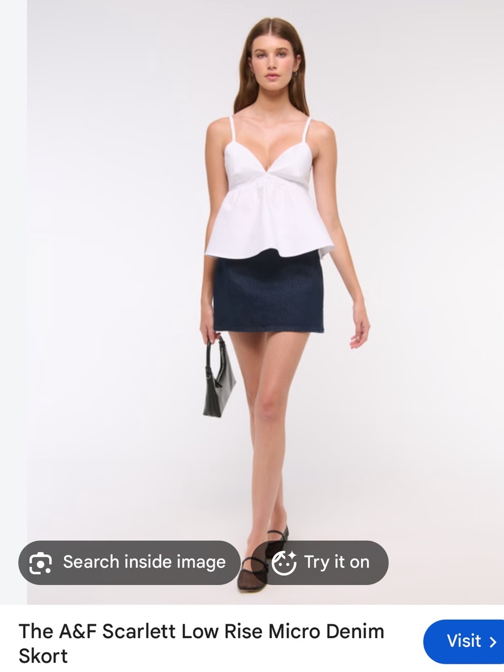 Abercrombie & Fitch Navy Denim Mini Skort